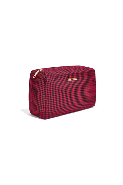 Make-up tas met ruitjes - rood