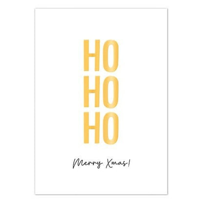 Liefz: Kerstkaart | Ho Ho Ho Merry Christmas | Goudfolie