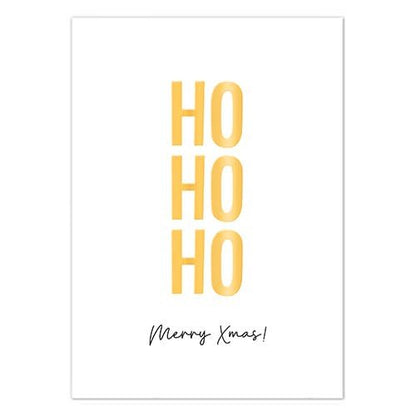 Liefz: Kerstkaart | Ho Ho Ho Merry Christmas | Goudfolie