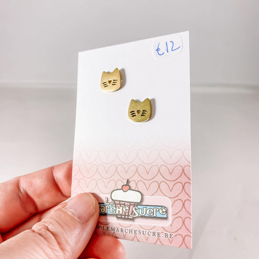 Le marché sucré: oorbellen goud - kat