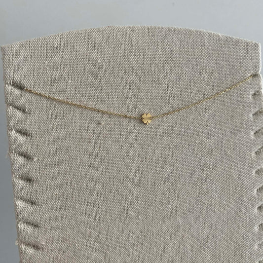 Yehwang: Ketting met hangertje - stainless steel goud - klavertje