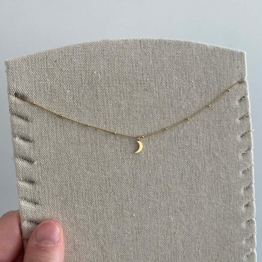 Yehwang: Ketting met hangertje - stainless steel goud - maan