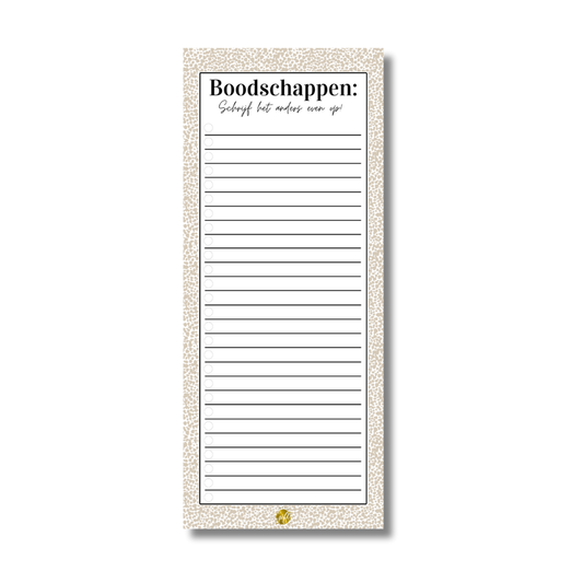 The big gifts: Notitieblok – Boodschappenlijst