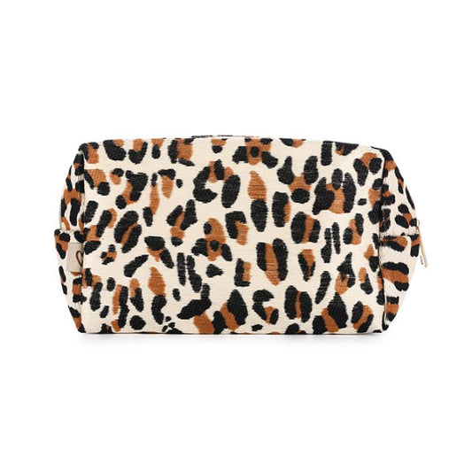 Make-up tasje met luipaardprint - beige