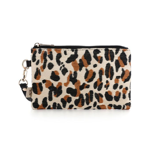 Etuitje met luipaardprint - beige