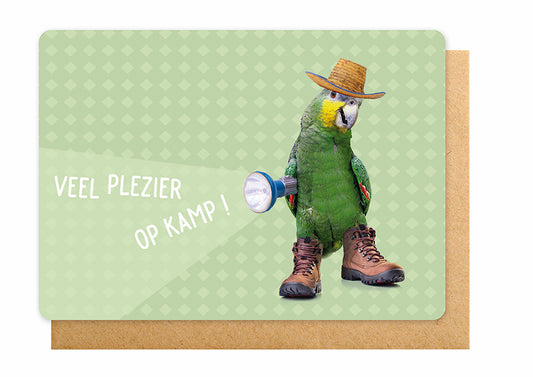 Dubbele wenskaart kamp - Veel plezier op kamp