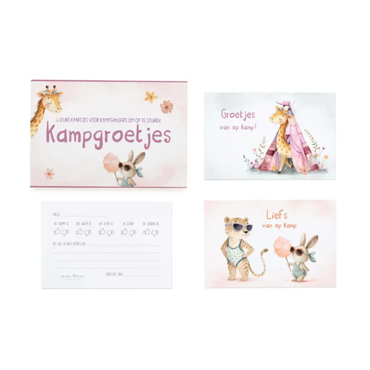 Kampgroetjes - Set van 6 postkaartjes met omslagen 27