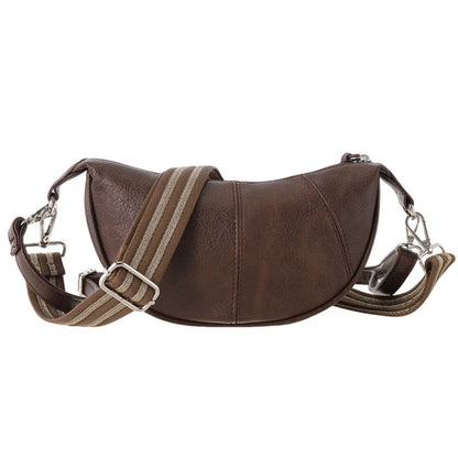 Brentford handtas | half moon crossbody | bruin