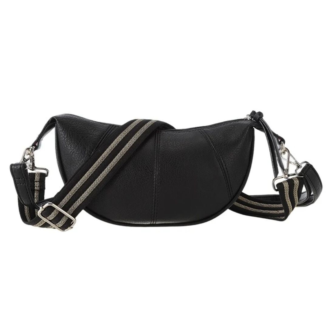 Brentford handtas | half moon crossbody | zwart