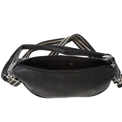 Brentford handtas | half moon crossbody | zwart