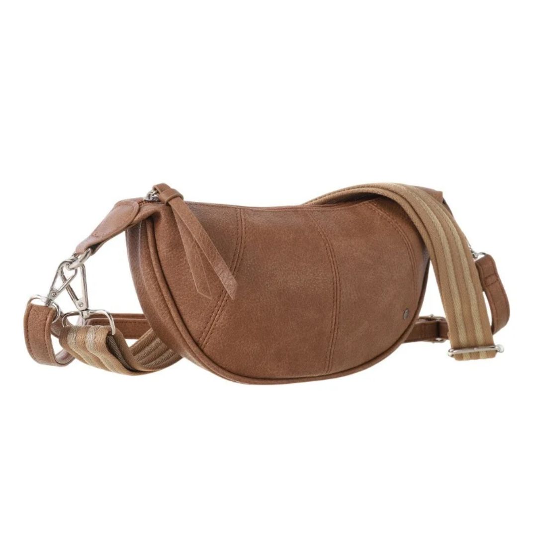 Brentford handtas | half moon crossbody | camel