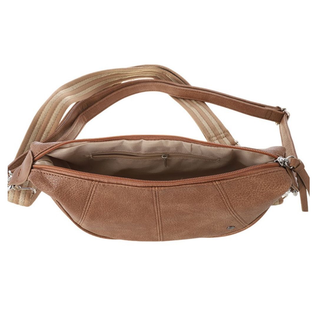 Brentford handtas | half moon crossbody | camel