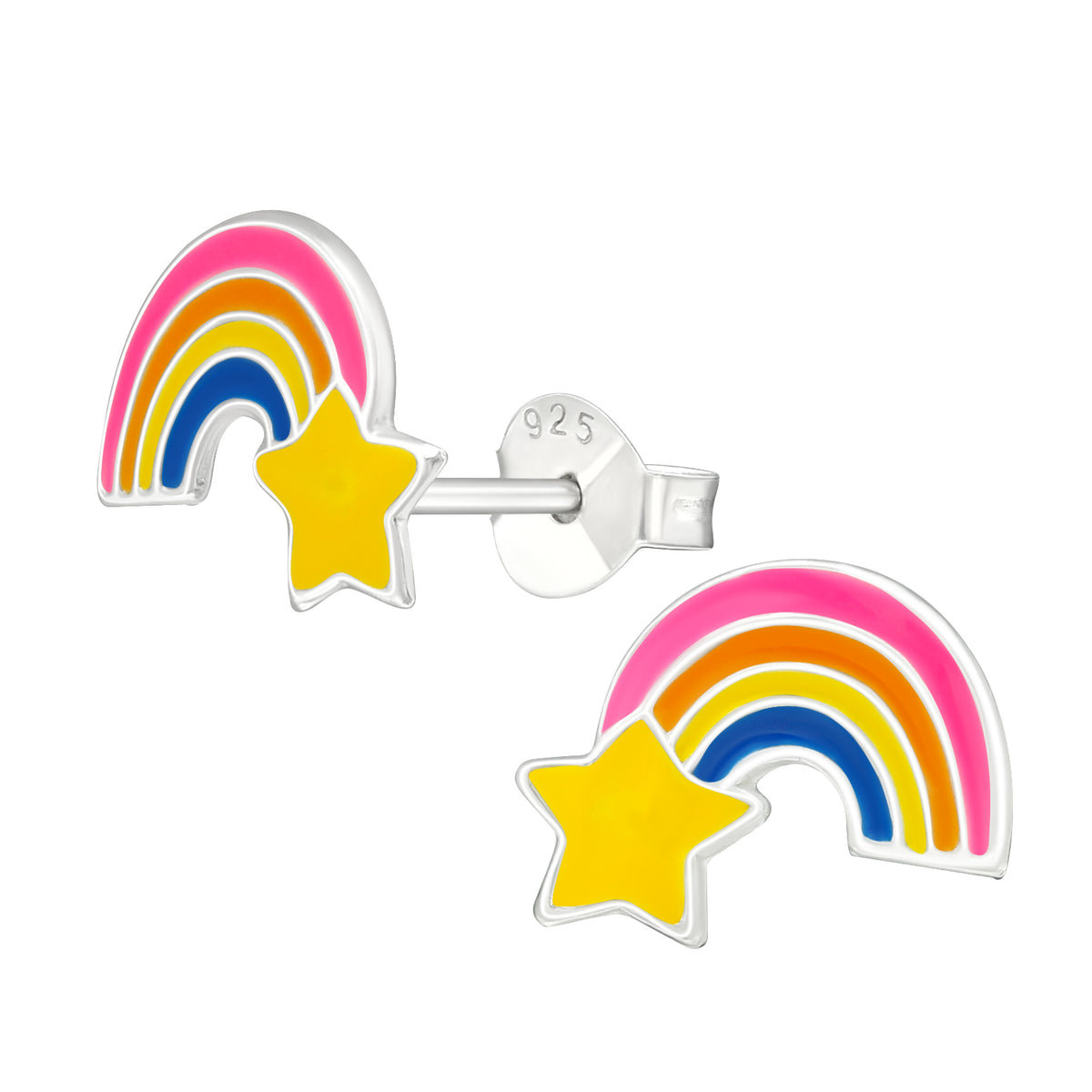 Precious jewels: Oorstekers - regenboog met ster