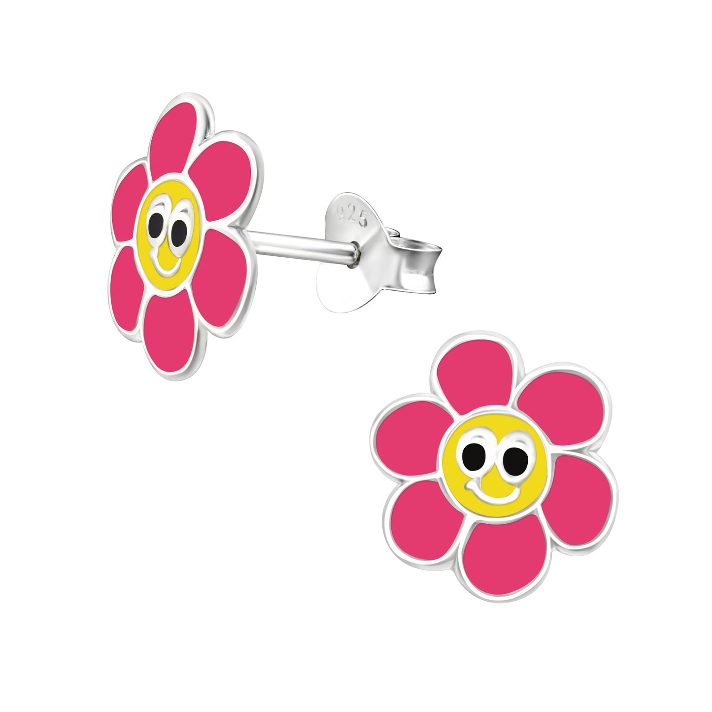 Precious jewels: Oorstekers - bloem smiley