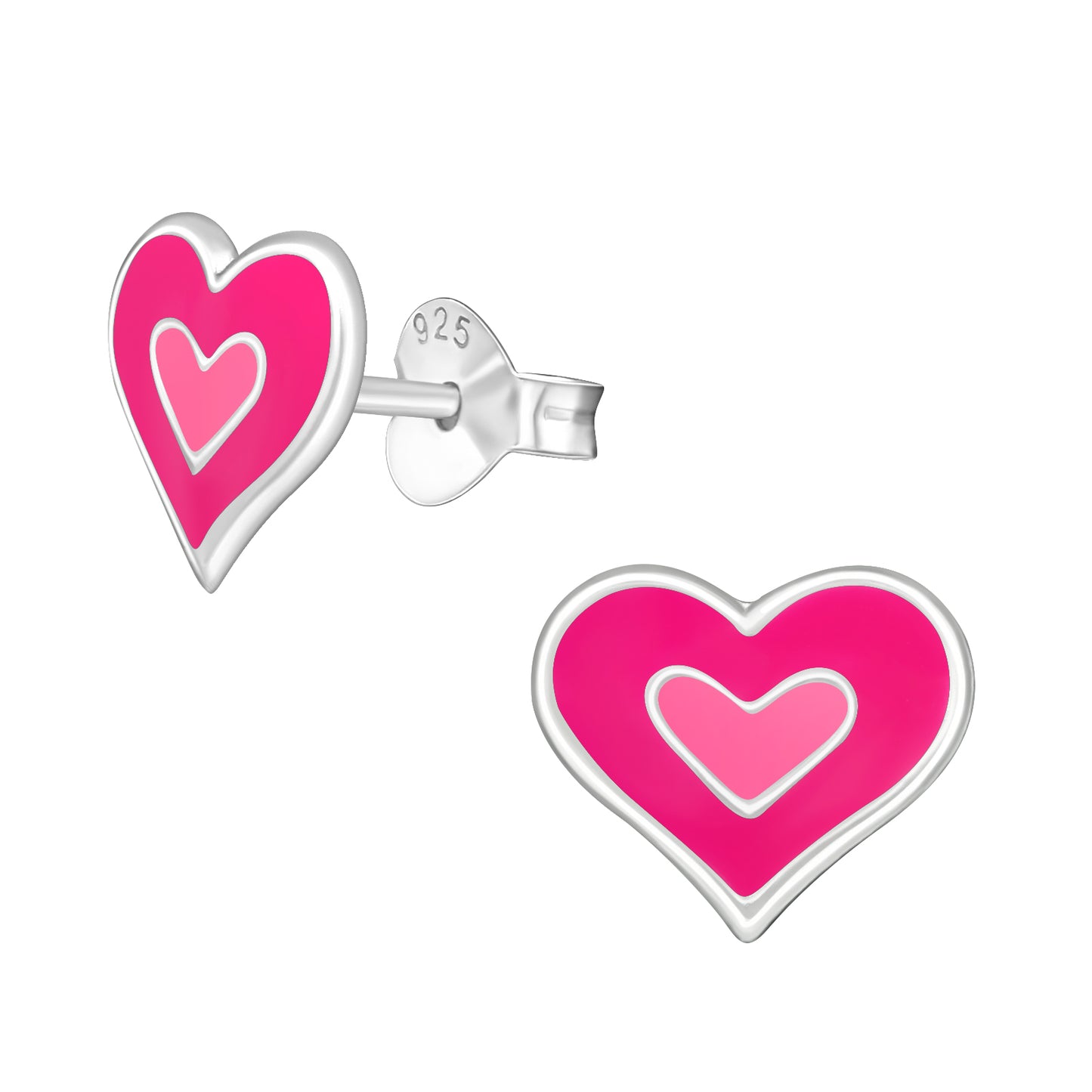 Precious jewels: Oorstekers - hartje roze