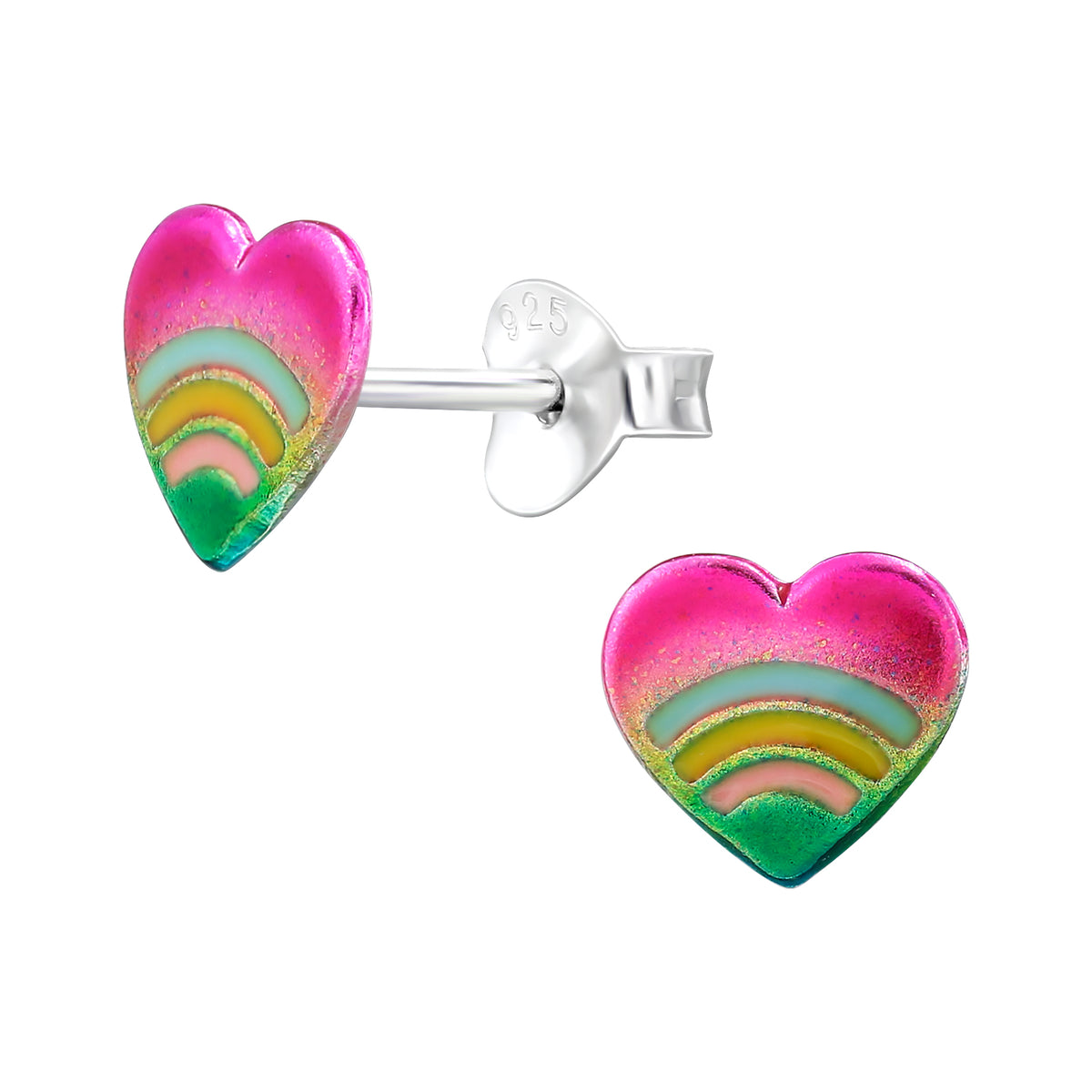 Precious jewels: Oorstekers - hartjes gekleurd