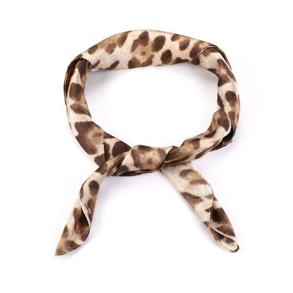 Vierkant sjaaltje met luipaardprint | Beige