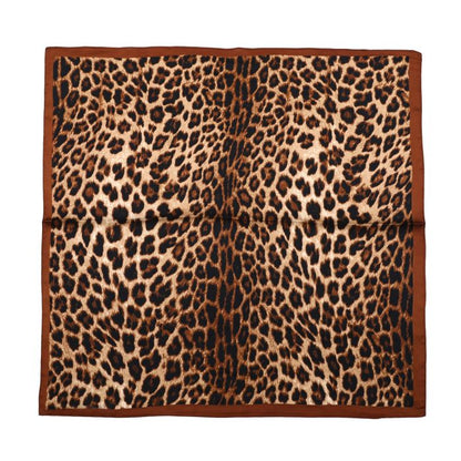 Vierkant sjaaltje met luipaardprint | Camel (1)