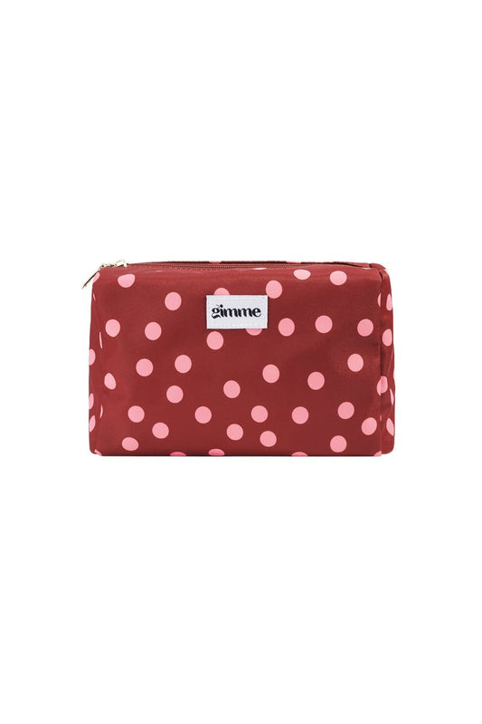 Yehwang: toilettas - stippen burgundy en roze