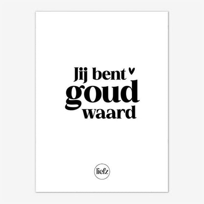 Liefz: Fles etiket | Jij bent goud waard