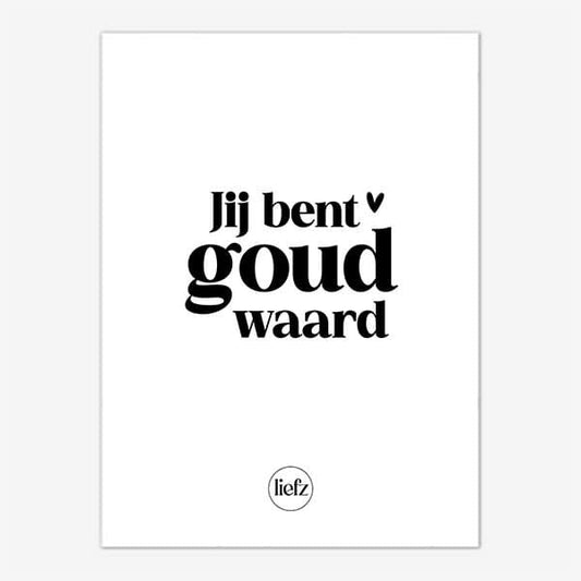 Liefz: Fles etiket | Jij bent goud waard