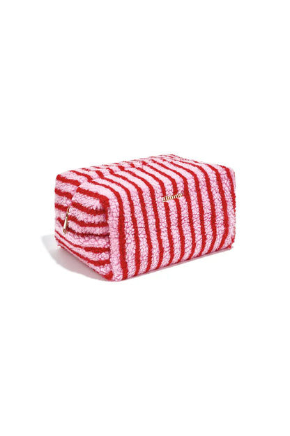 Teddy make-up tas met strepen - rood
