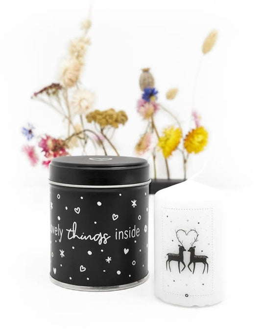 Zoedt cadeaublikje met kaarsje met hertjes