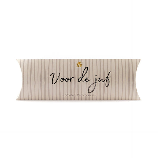 The big gifts: Gondeldoosje bath bombs - Een cadeautje voor de juf - zwart/beige versie