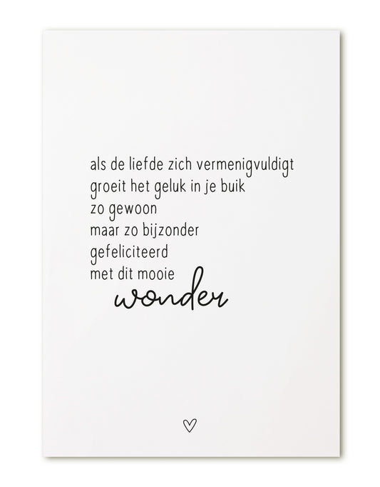 Zoedt: kaart a6 - als de liefde zich vermenigvuldigt - wonder
