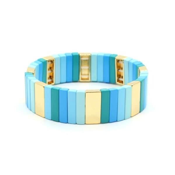 Le marché sucré: Armband mozaïek – babyblauw-goud 07