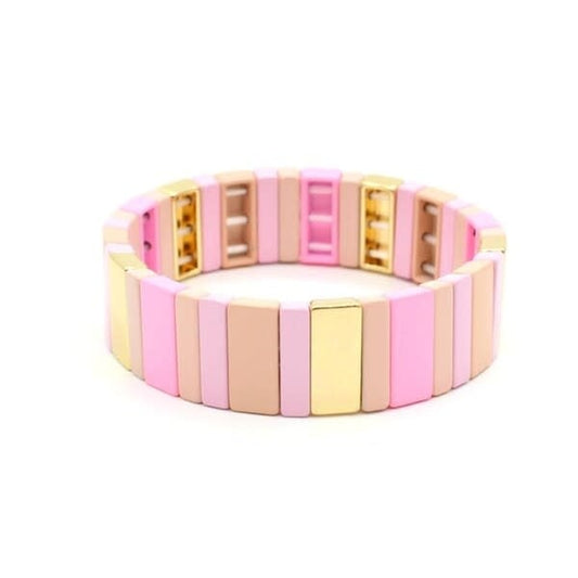 Le marché sucré: Armband mozaïek – zachtroze tinten 06