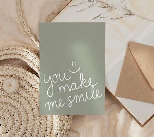 Nynke Ontwerpt: Kaart a6 | You make me smile :)