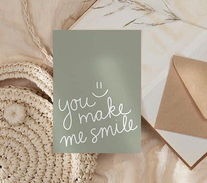 Nynke Ontwerpt: Kaart a6 | You make me smile :)