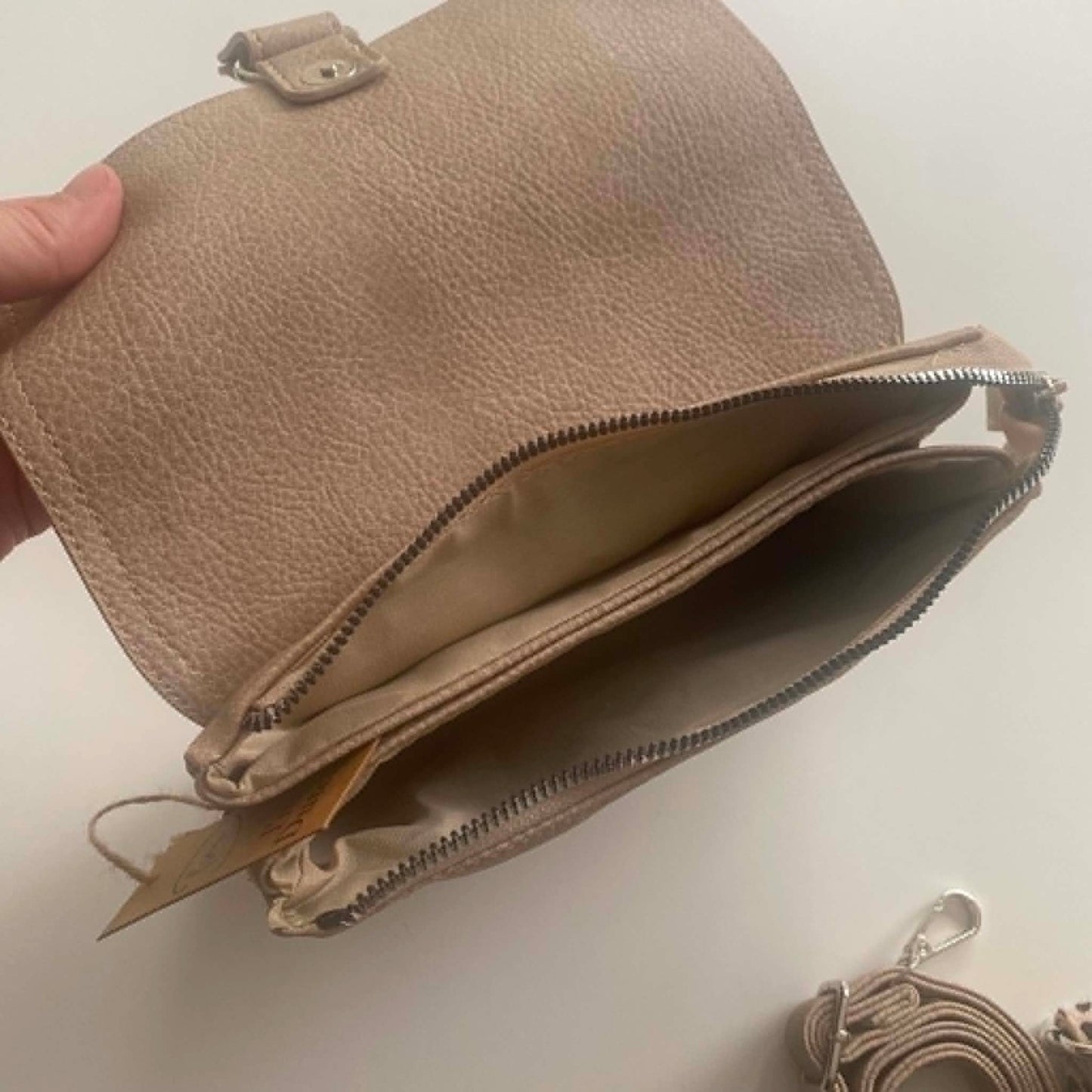 Handtas - schoudertasje Bremen - Taupe dot