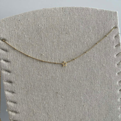 Yehwang: Ketting met hangertje - stainless steel goud - sterretje open