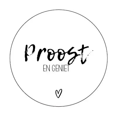 Labelgeluk: Onderzetter | Proost en geniet
