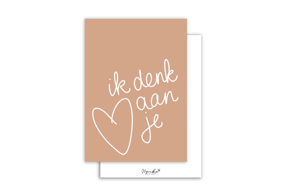 Nynke Ontwerpt: Kaart a6 | Ik denk aan je