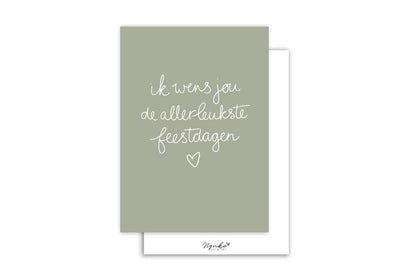 Nynke ontwerpt: Kaart | Ik wens jou de allerleukste feestdagen