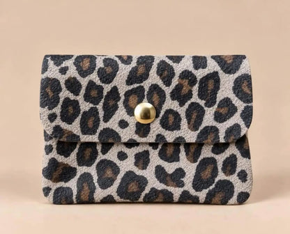 Blush kleine suède portemonnee - leopard