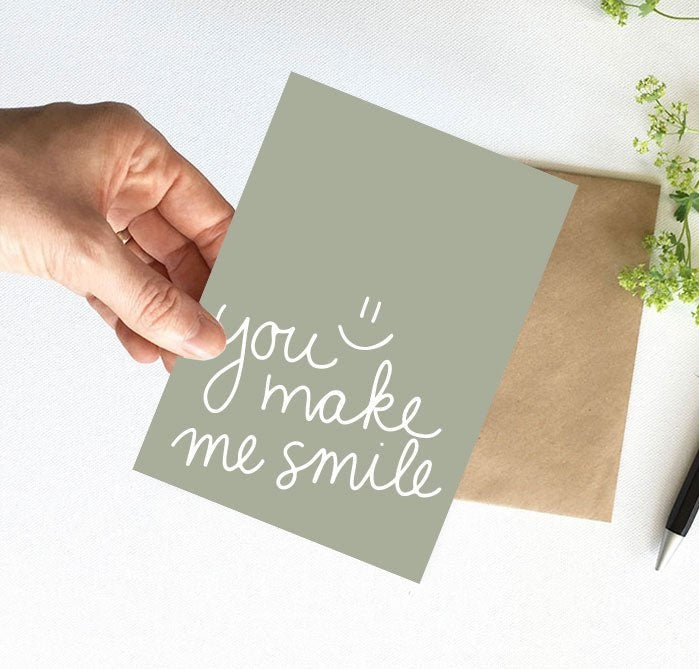 Nynke Ontwerpt: Kaart a6 | You make me smile :)