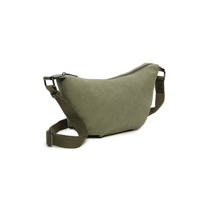 Ines Delaure: handtas schoudertas - cordoruy - kaki