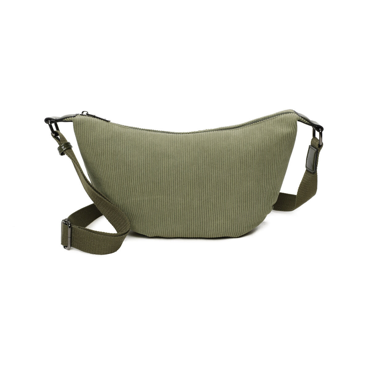 Ines Delaure: handtas schoudertas - cordoruy - kaki