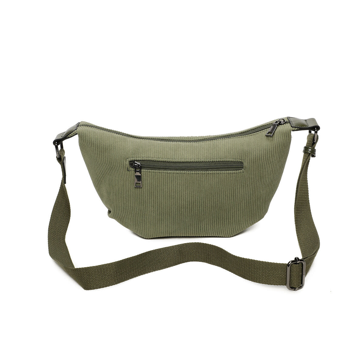 Ines Delaure: handtas schoudertas - cordoruy - kaki
