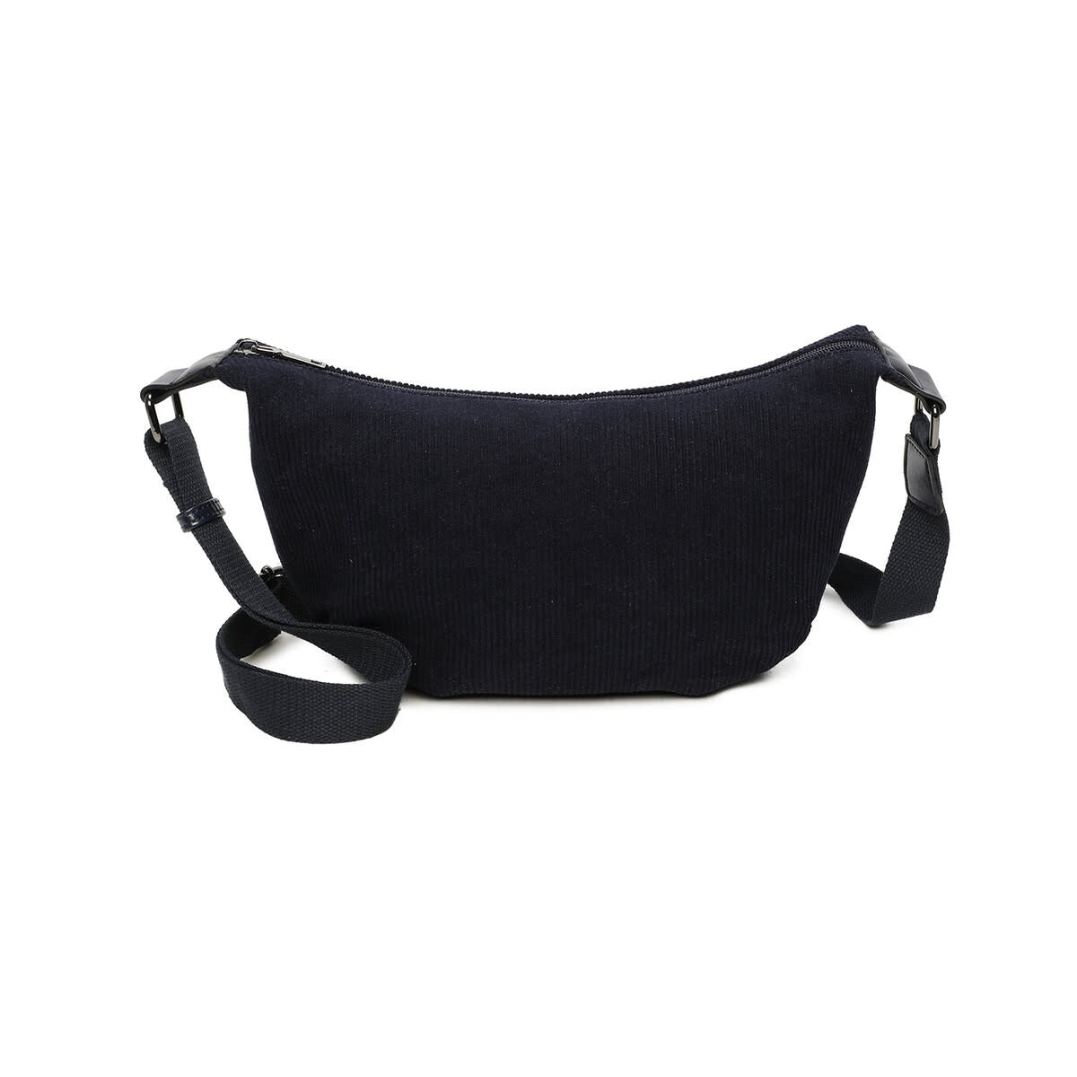 Ines Delaure: handtas schoudertas - cordoruy - donkerblauw