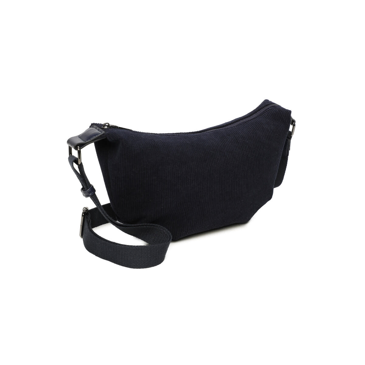 Ines Delaure: handtas schoudertas - cordoruy - donkerblauw