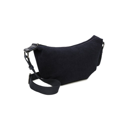 Ines Delaure: handtas schoudertas - cordoruy - donkerblauw