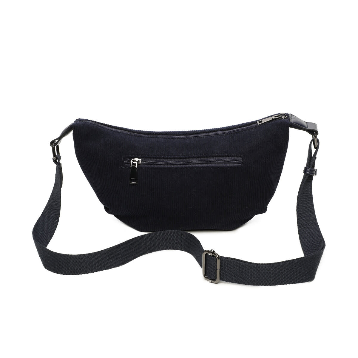 Ines Delaure: handtas schoudertas - cordoruy - donkerblauw