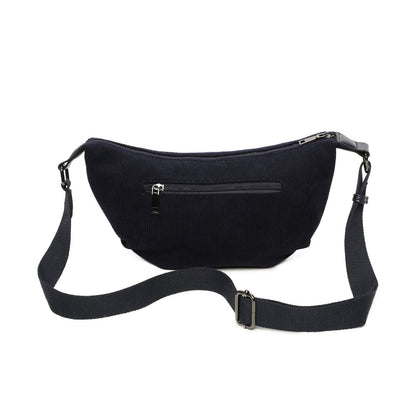 Ines Delaure: handtas schoudertas - cordoruy - donkerblauw