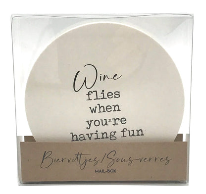 Mail-box: Bierviltjes - Wine flies when you're having fun