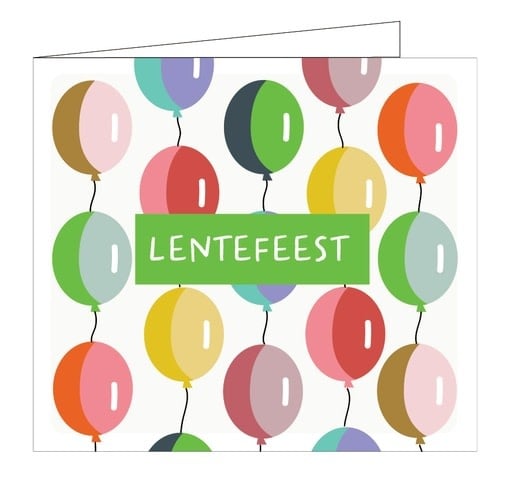 Hil Claesen: kaart - lentefeest ballonnen
